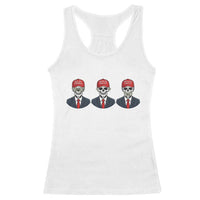 Skeleton See No Crimes Hear No Truth Racerback Tank Top Funny Political Satire