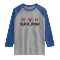 Skeleton See No Crimes Hear No Truth Raglan Shirt Funny Political Satire