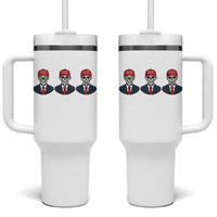Skeleton See No Crimes Hear No Truth Tumbler With Handle Funny Political Satire