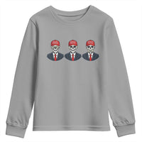 Skeleton See No Crimes Hear No Truth Youth Sweatshirt Funny Political Satire