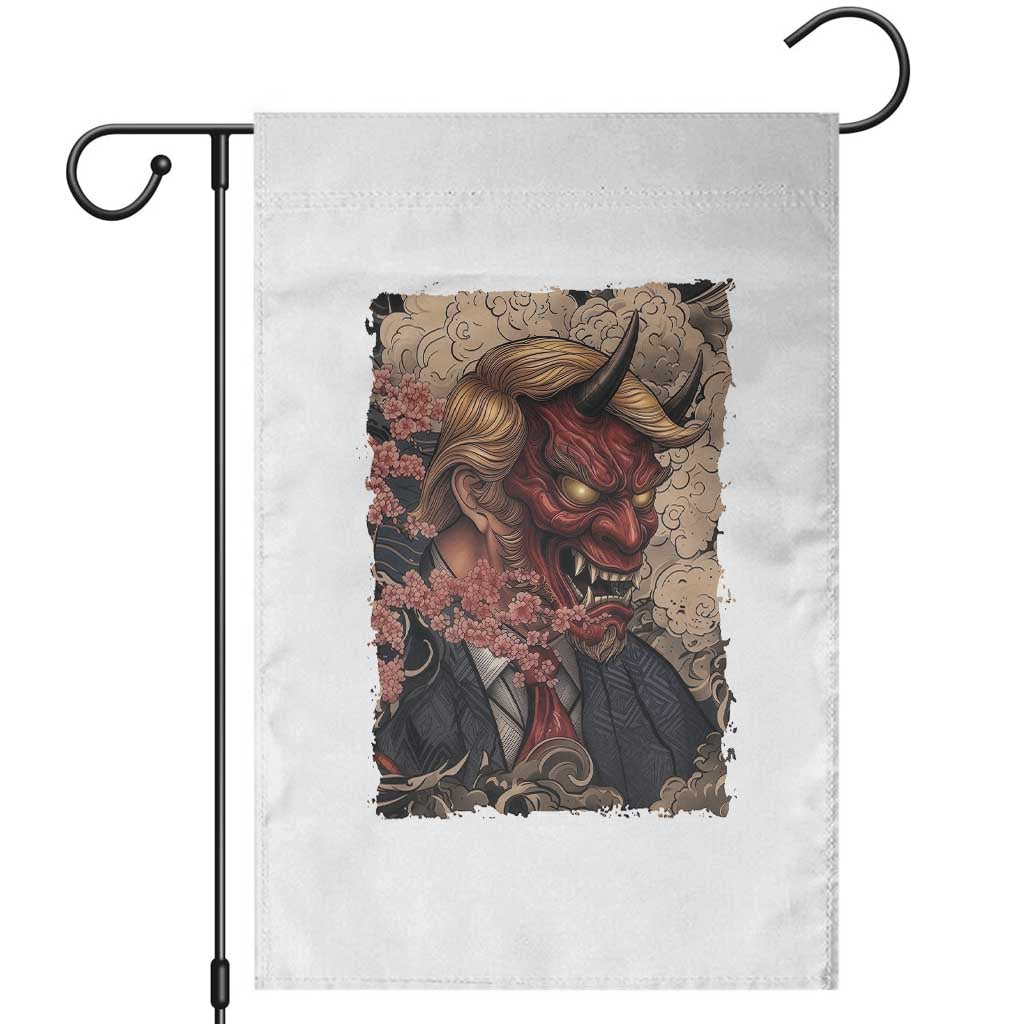 American Leader Oni Mask Japanese Ukiyoe Garden Flag Political Parody Graphic
