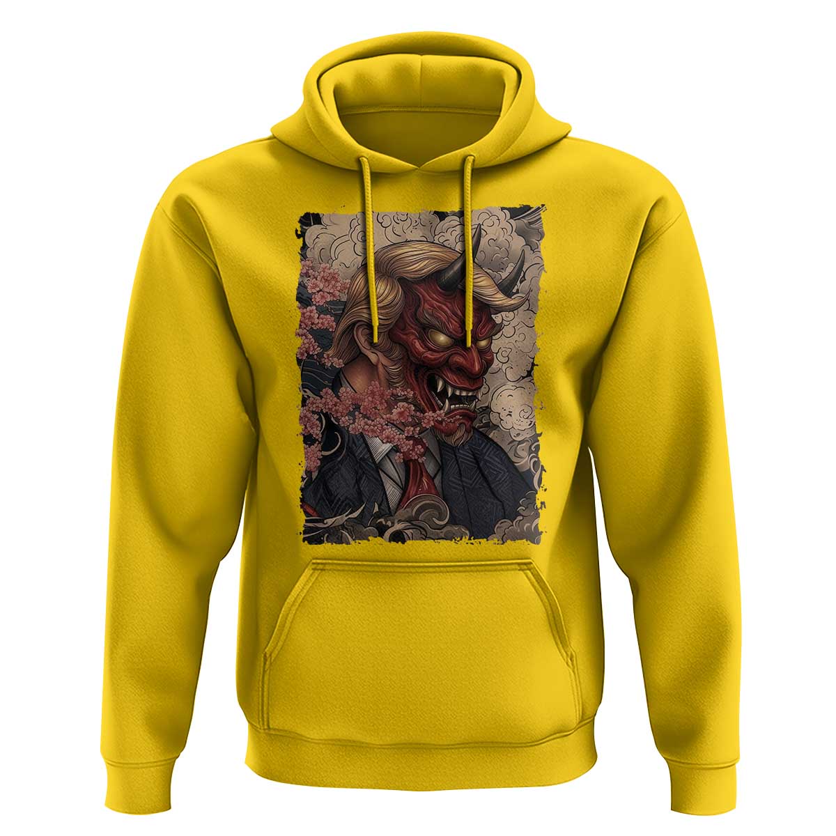 American Leader Oni Mask Japanese Ukiyoe Hoodie Political Parody Graphic