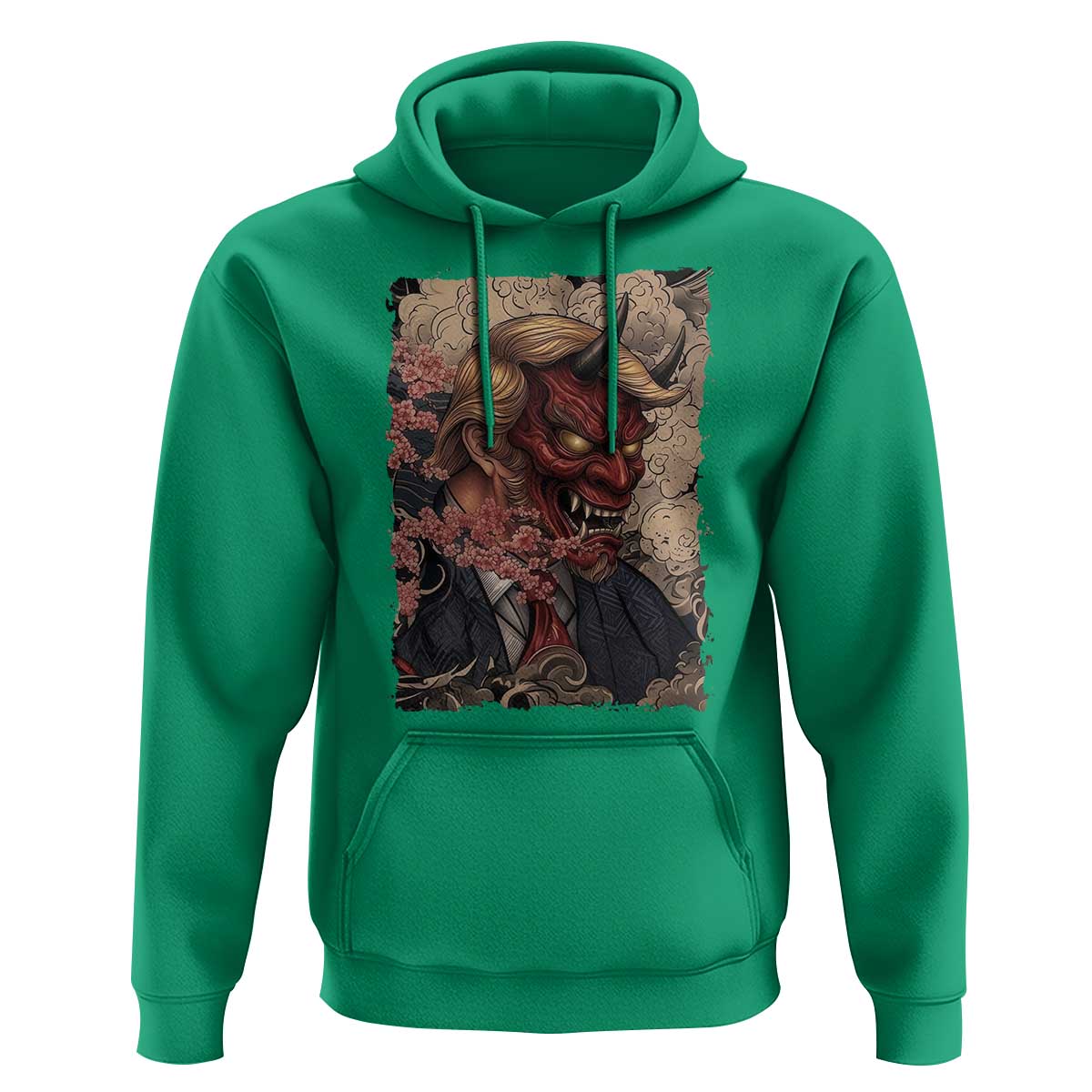 American Leader Oni Mask Japanese Ukiyoe Hoodie Political Parody Graphic