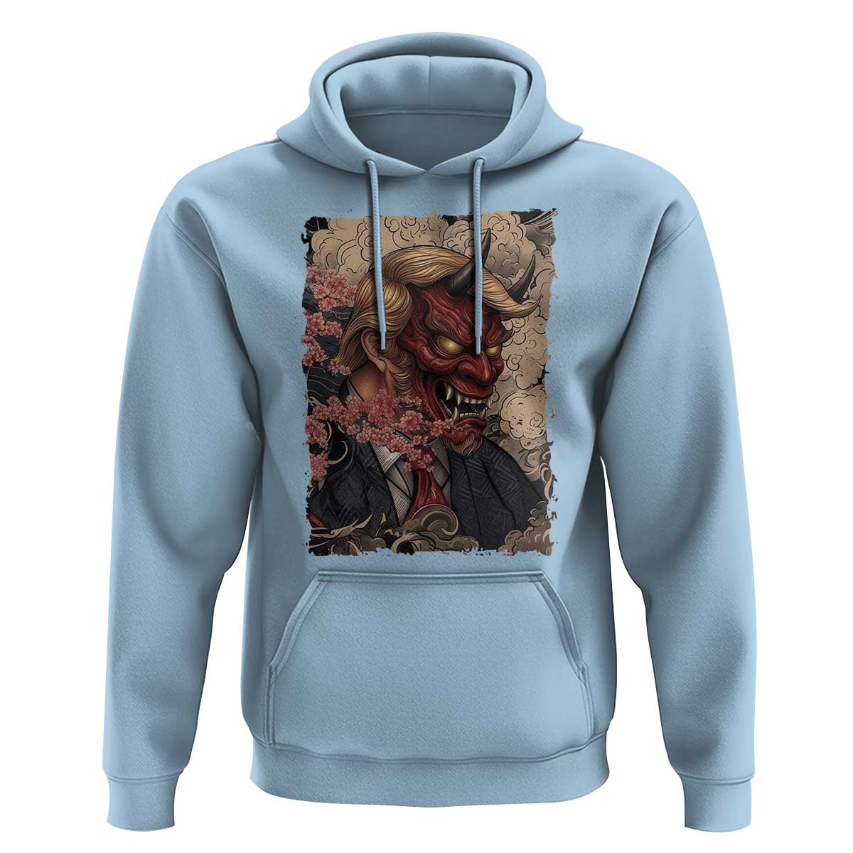 American Leader Oni Mask Japanese Ukiyoe Hoodie Political Parody Graphic