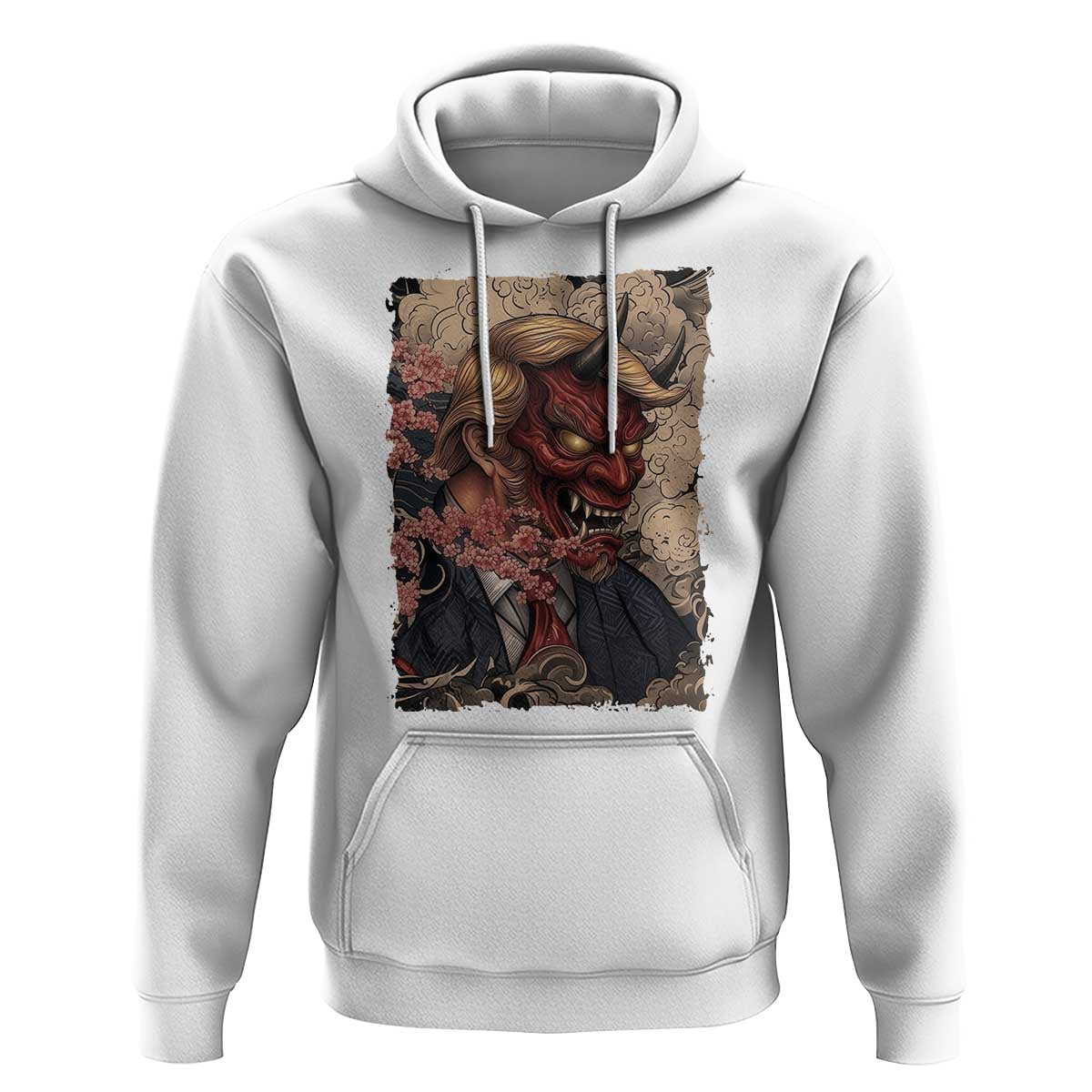 American Leader Oni Mask Japanese Ukiyoe Hoodie Political Parody Graphic