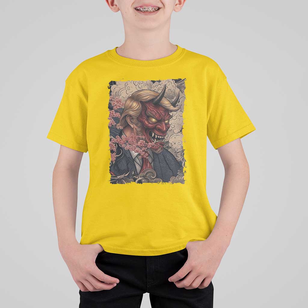 American Leader Oni Mask Japanese Ukiyoe T Shirt For Kid Political Parody Graphic