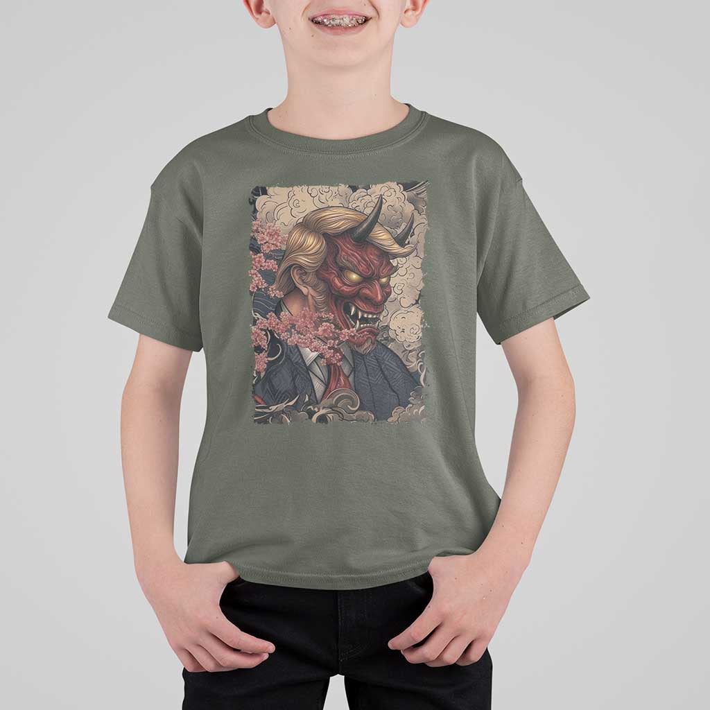 American Leader Oni Mask Japanese Ukiyoe T Shirt For Kid Political Parody Graphic