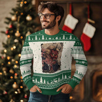 American Leader Oni Mask Japanese Ukiyoe Ugly Christmas Sweater Political Parody Graphic