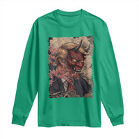 American Leader Oni Mask Japanese Ukiyoe Long Sleeve Shirt Political Parody Graphic