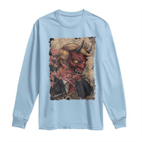 American Leader Oni Mask Japanese Ukiyoe Long Sleeve Shirt Political Parody Graphic