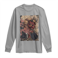 American Leader Oni Mask Japanese Ukiyoe Long Sleeve Shirt Political Parody Graphic
