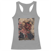 American Leader Oni Mask Japanese Ukiyoe Racerback Tank Top Political Parody Graphic