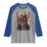 American Leader Oni Mask Japanese Ukiyoe Raglan Shirt Political Parody Graphic