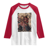 American Leader Oni Mask Japanese Ukiyoe Raglan Shirt Political Parody Graphic