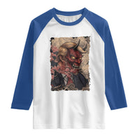 American Leader Oni Mask Japanese Ukiyoe Raglan Shirt Political Parody Graphic