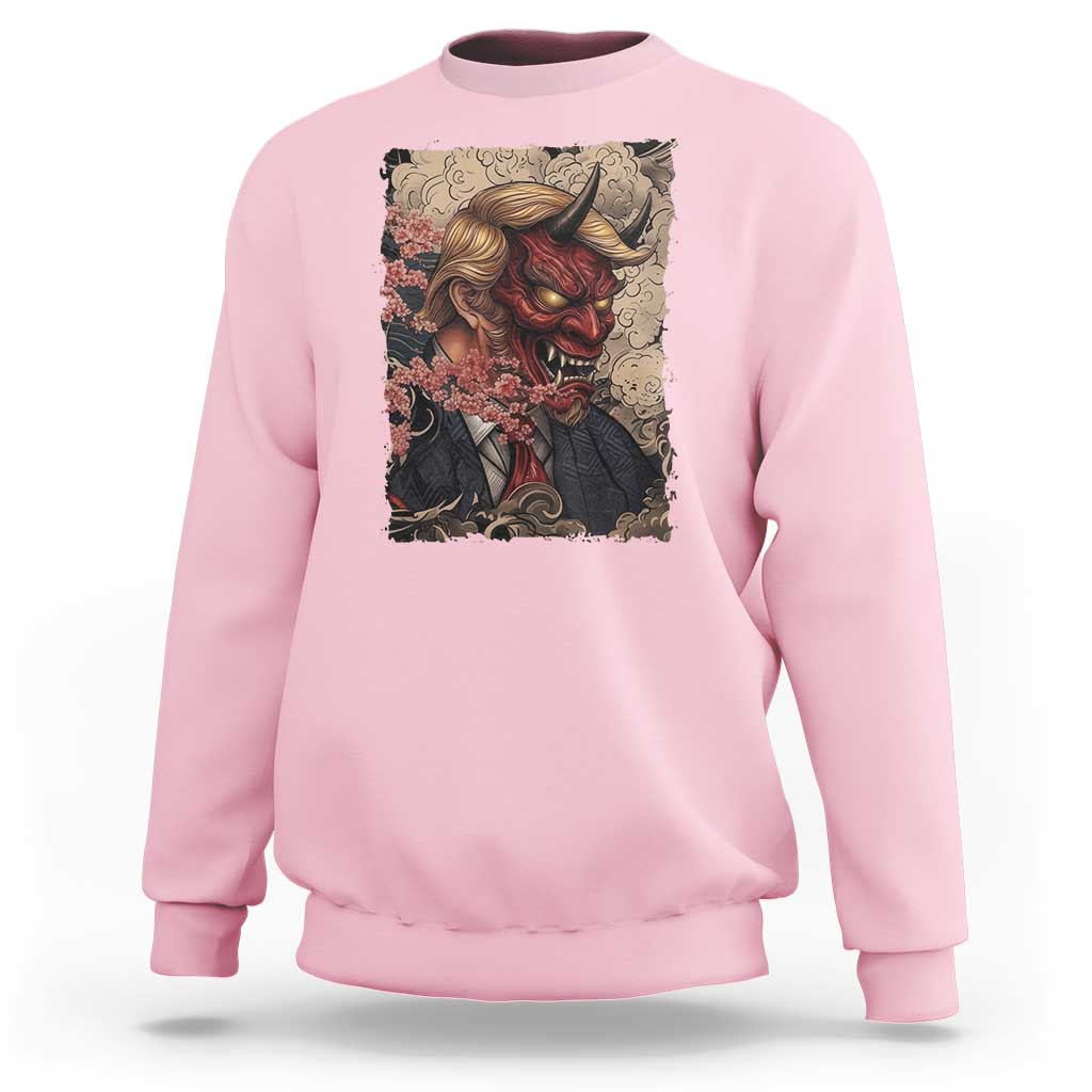 American Leader Oni Mask Japanese Ukiyoe Sweatshirt Political Parody Graphic