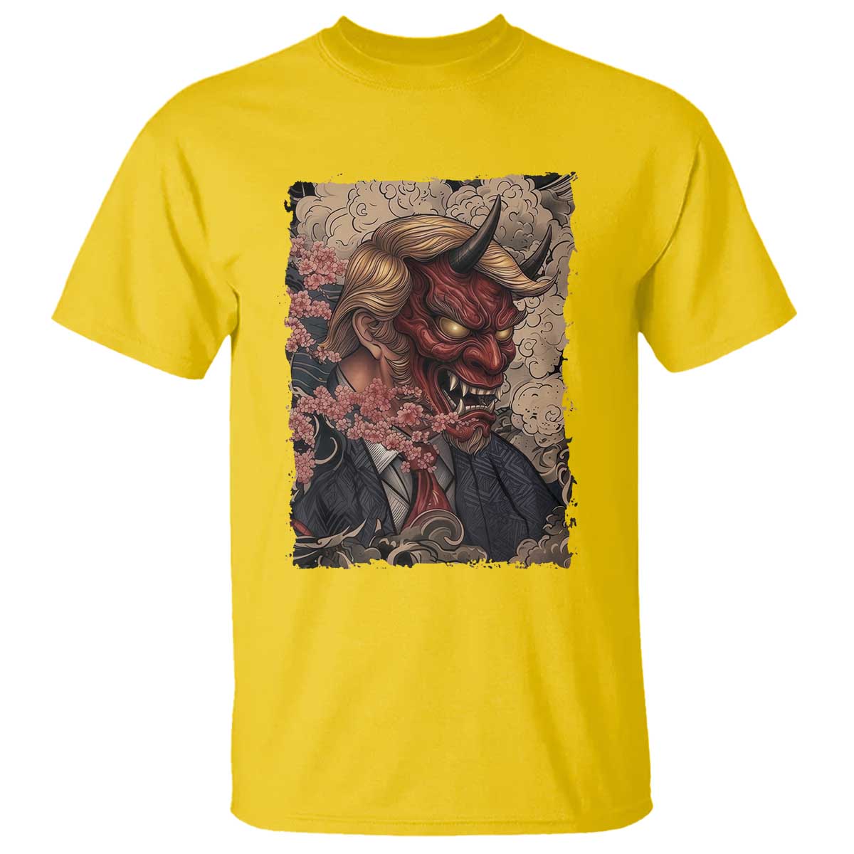 American Leader Oni Mask Japanese Ukiyoe T Shirt Political Parody Graphic