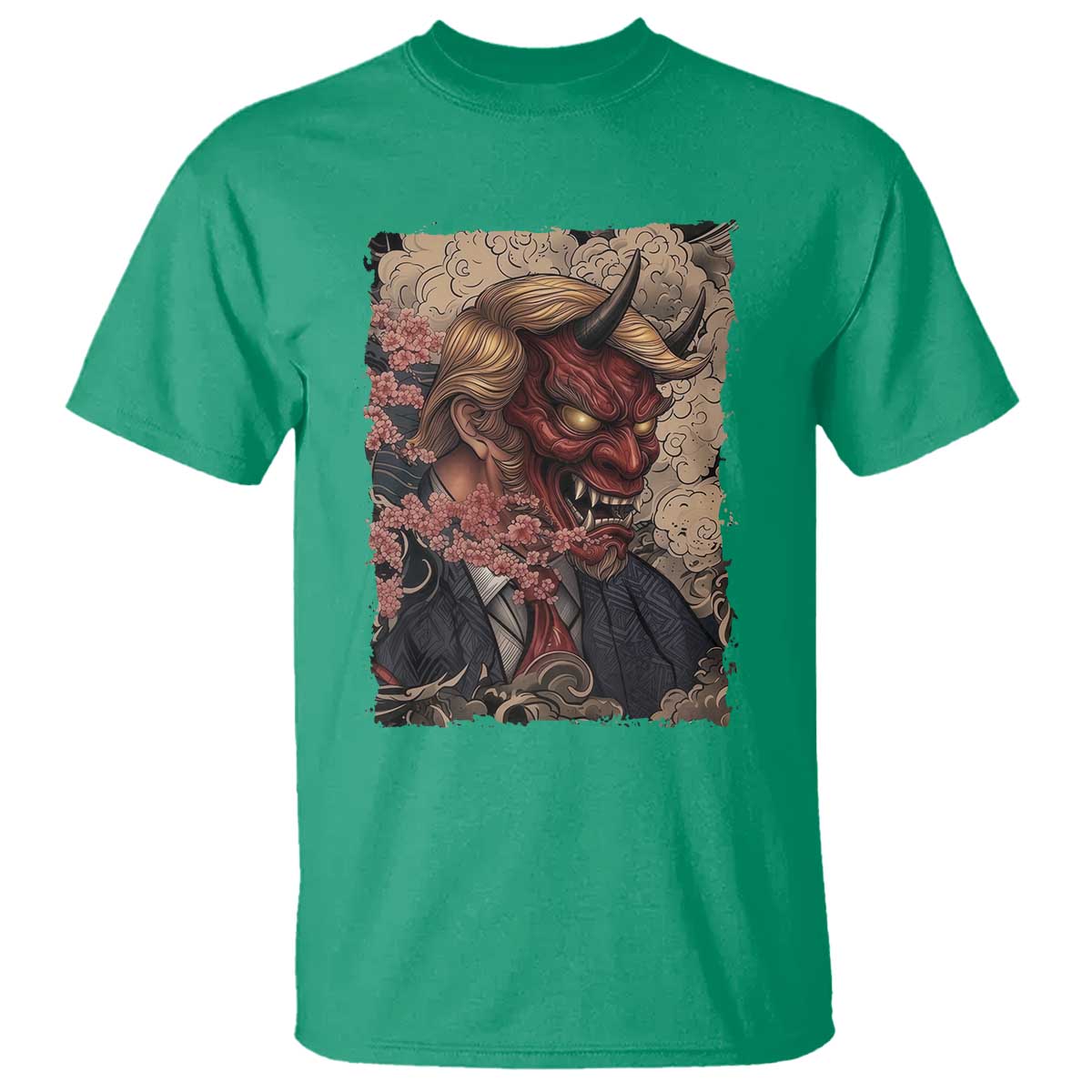 American Leader Oni Mask Japanese Ukiyoe T Shirt Political Parody Graphic