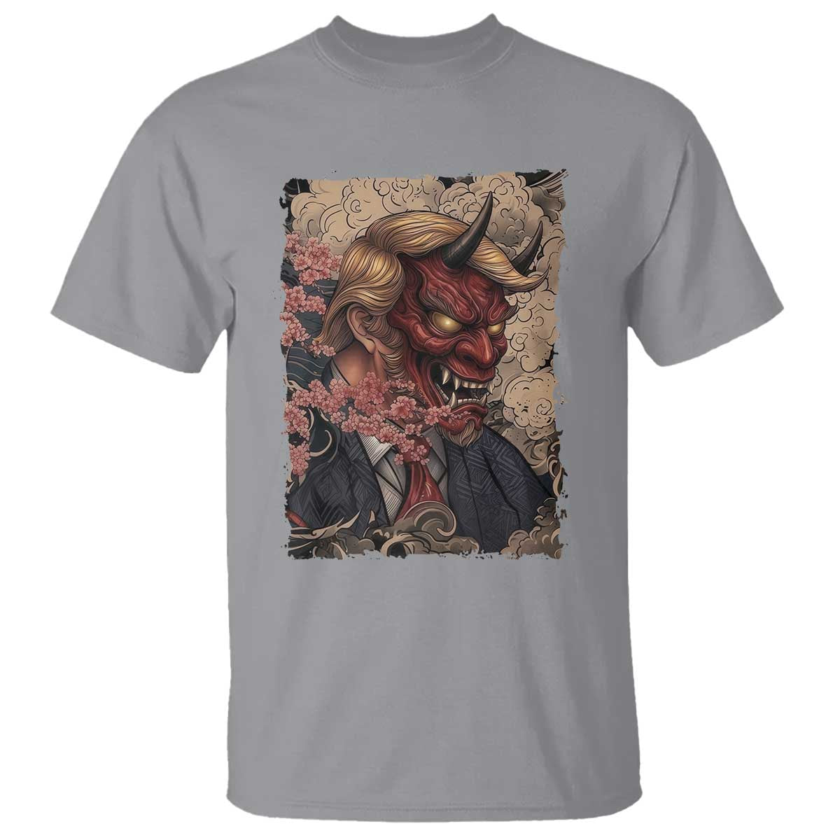 American Leader Oni Mask Japanese Ukiyoe T Shirt Political Parody Graphic