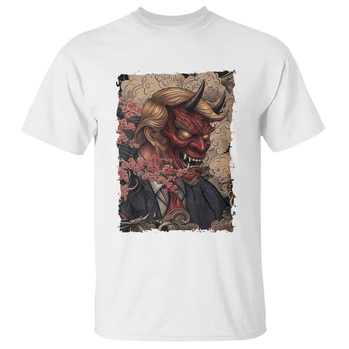 American Leader Oni Mask Japanese Ukiyoe T Shirt Political Parody Graphic