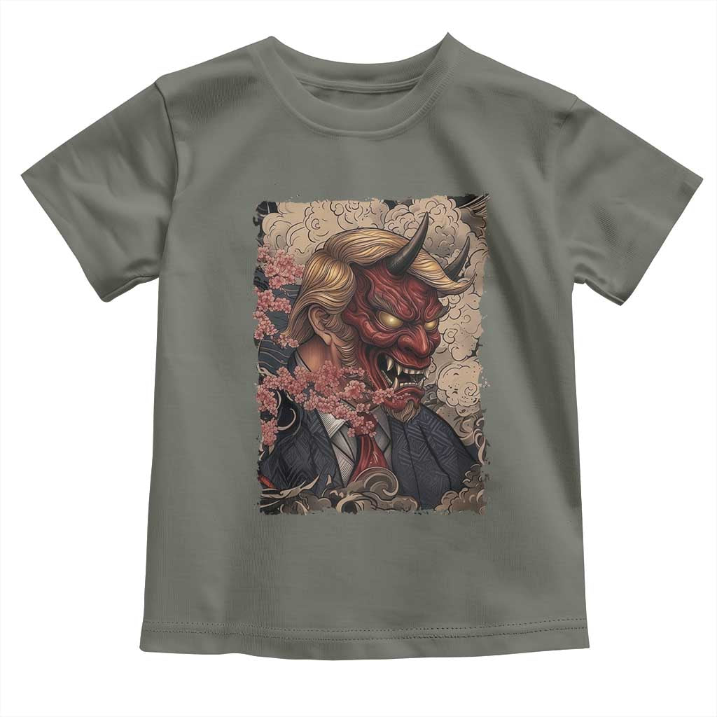 American Leader Oni Mask Japanese Ukiyoe Toddler T Shirt Political Parody Graphic