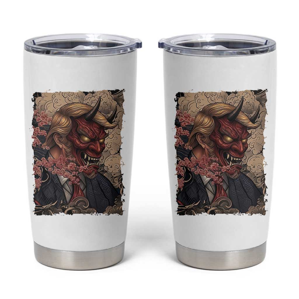 American Leader Oni Mask Japanese Ukiyoe Tumbler Cup Political Parody Graphic