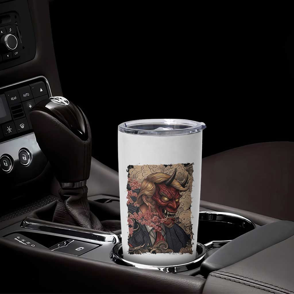 American Leader Oni Mask Japanese Ukiyoe Tumbler Cup Political Parody Graphic
