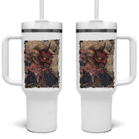 American Leader Oni Mask Japanese Ukiyoe Tumbler With Handle Political Parody Graphic