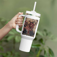 American Leader Oni Mask Japanese Ukiyoe Tumbler With Handle Political Parody Graphic
