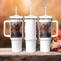 American Leader Oni Mask Japanese Ukiyoe Tumbler With Handle Political Parody Graphic