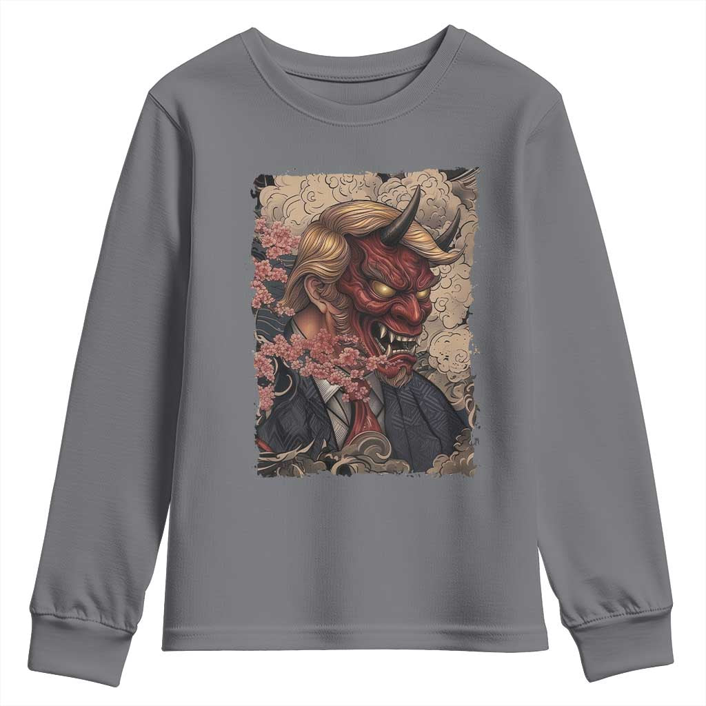 American Leader Oni Mask Japanese Ukiyoe Youth Sweatshirt Political Parody Graphic