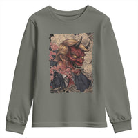 American Leader Oni Mask Japanese Ukiyoe Youth Sweatshirt Political Parody Graphic