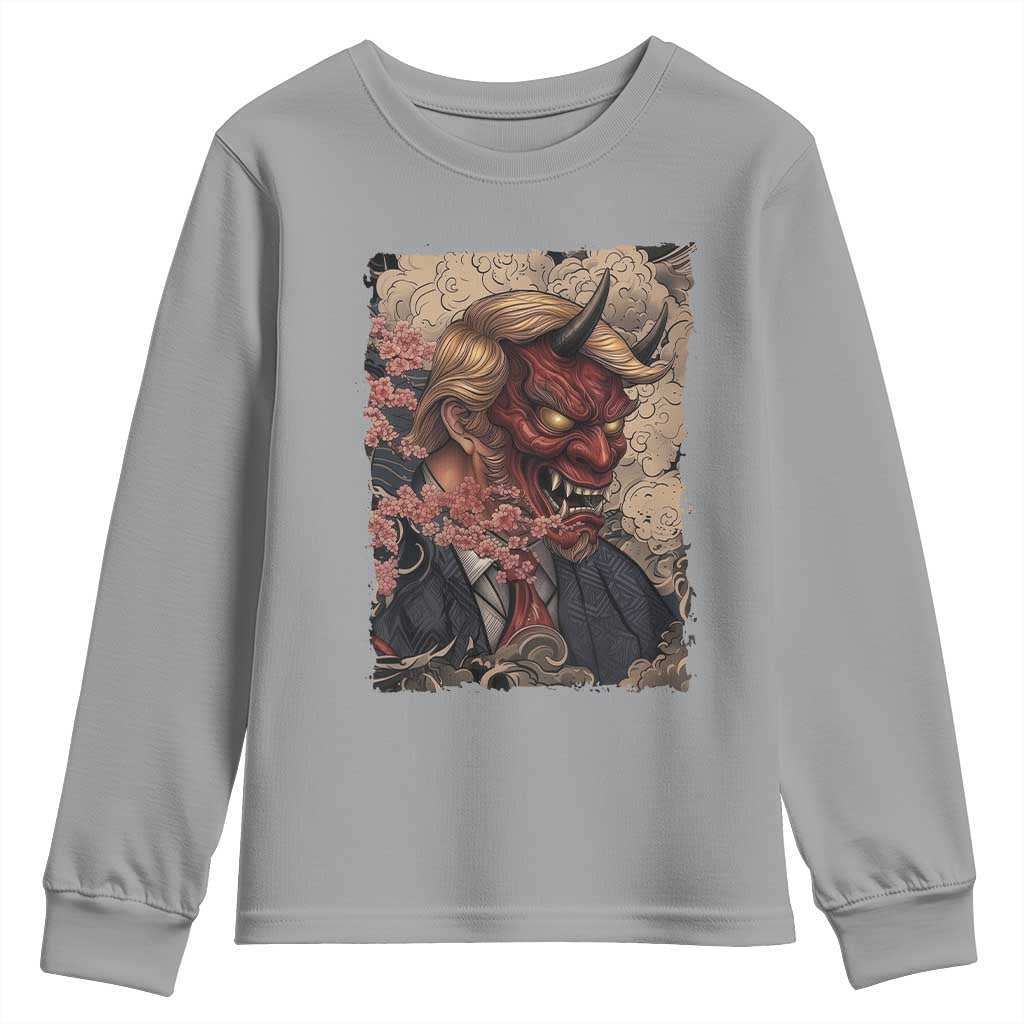 American Leader Oni Mask Japanese Ukiyoe Youth Sweatshirt Political Parody Graphic