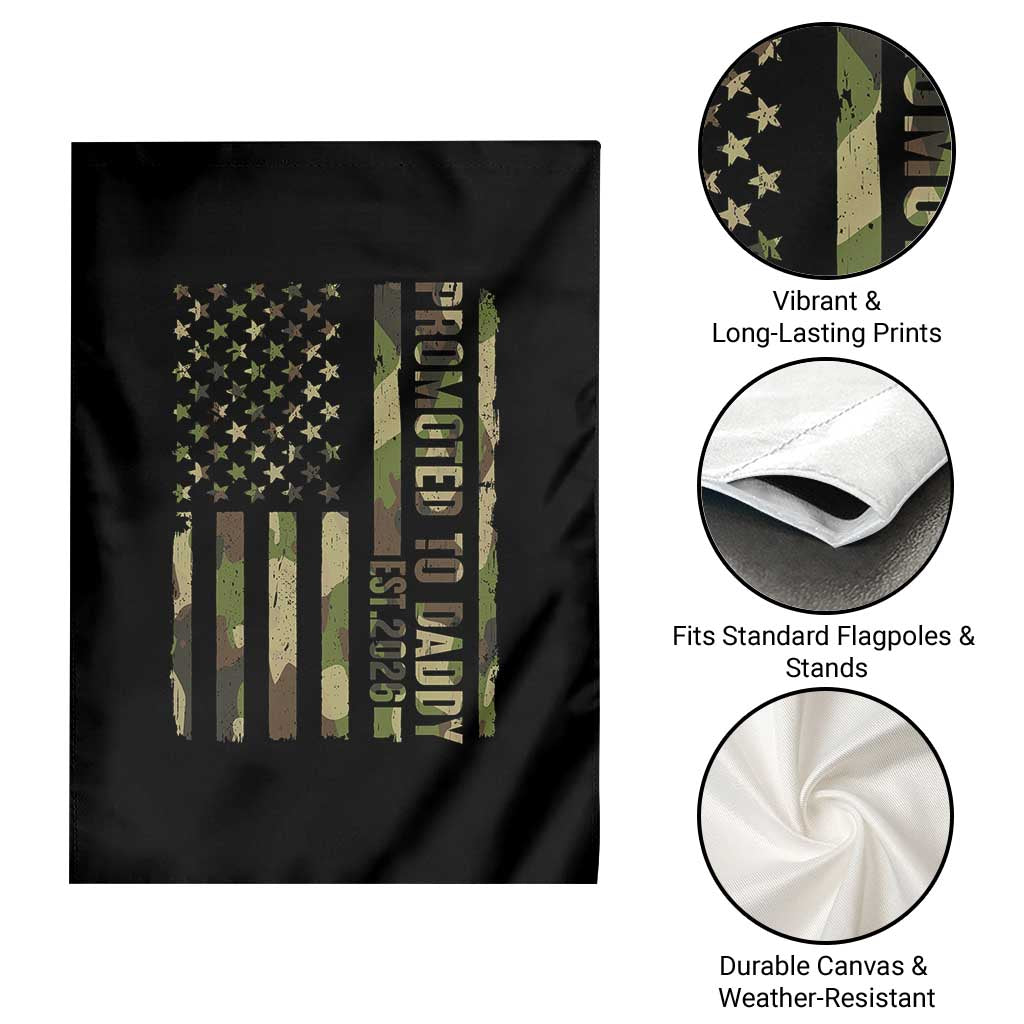 Camouflage Patriotic Dad 2026 Garden Flag USA Flag New Father Announcement