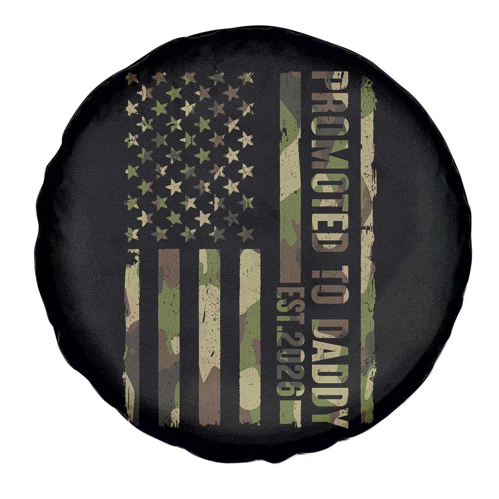 Camouflage Patriotic Dad 2026 Spare Tire Cover USA Flag New Father Announcement