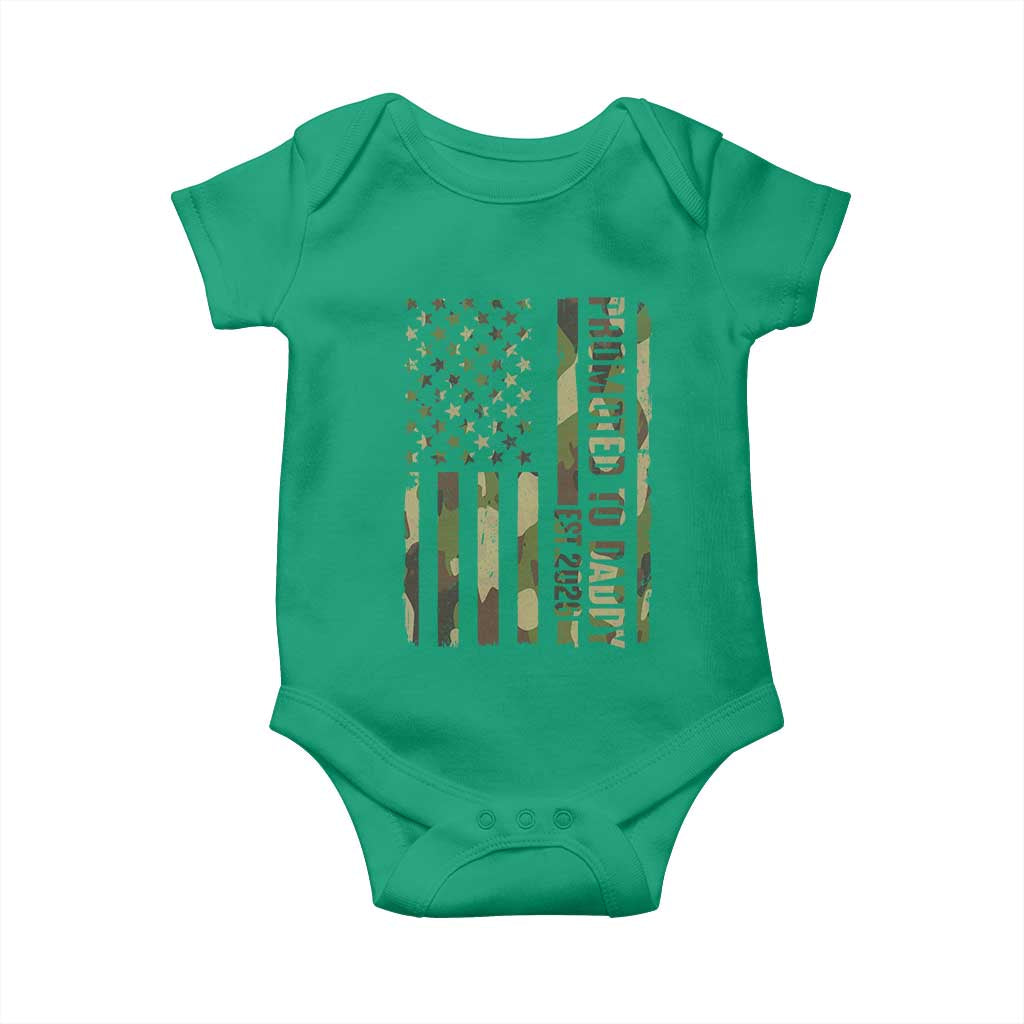 Camouflage Patriotic Dad 2026 Baby Onesie USA Flag New Father Announcement