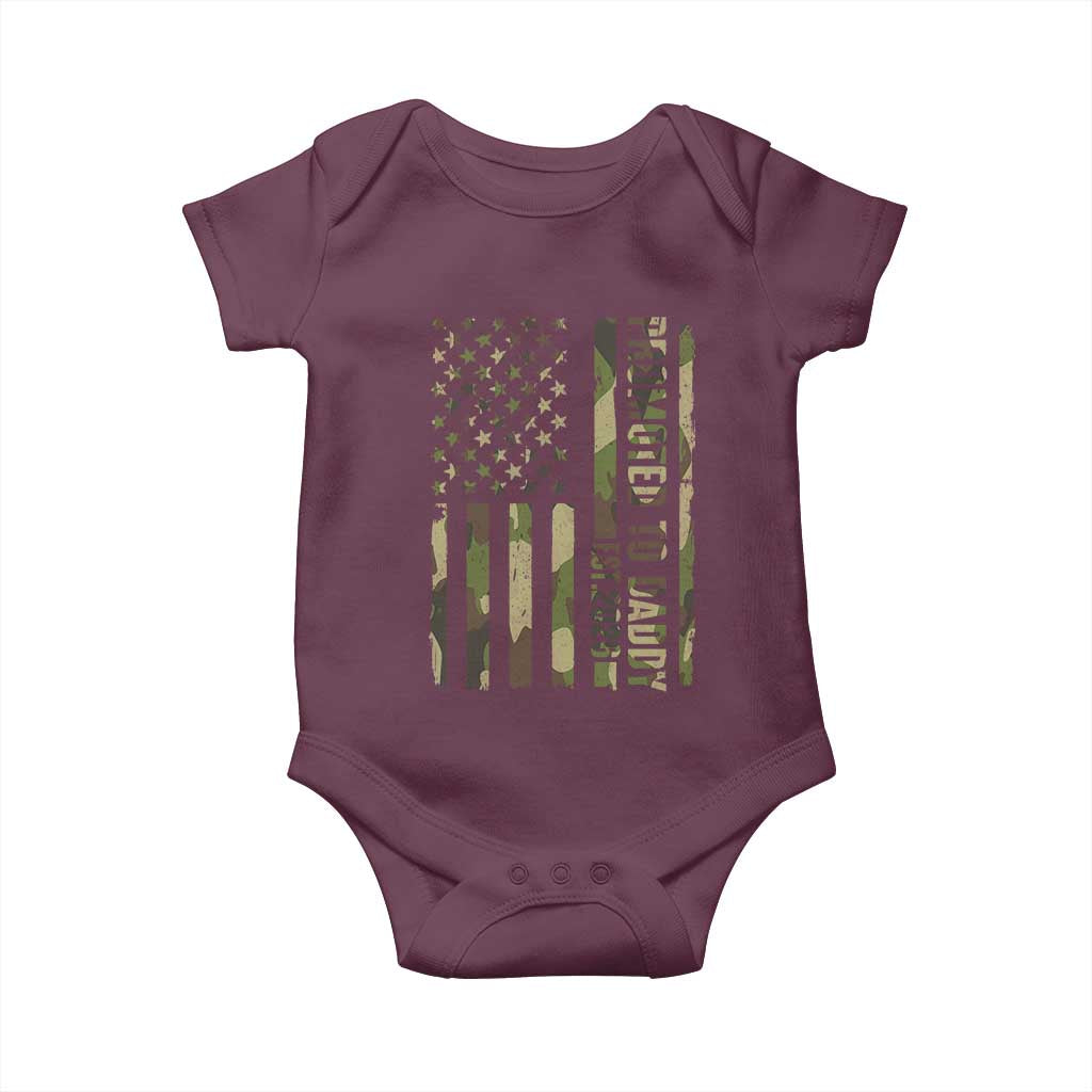 Camouflage Patriotic Dad 2026 Baby Onesie USA Flag New Father Announcement