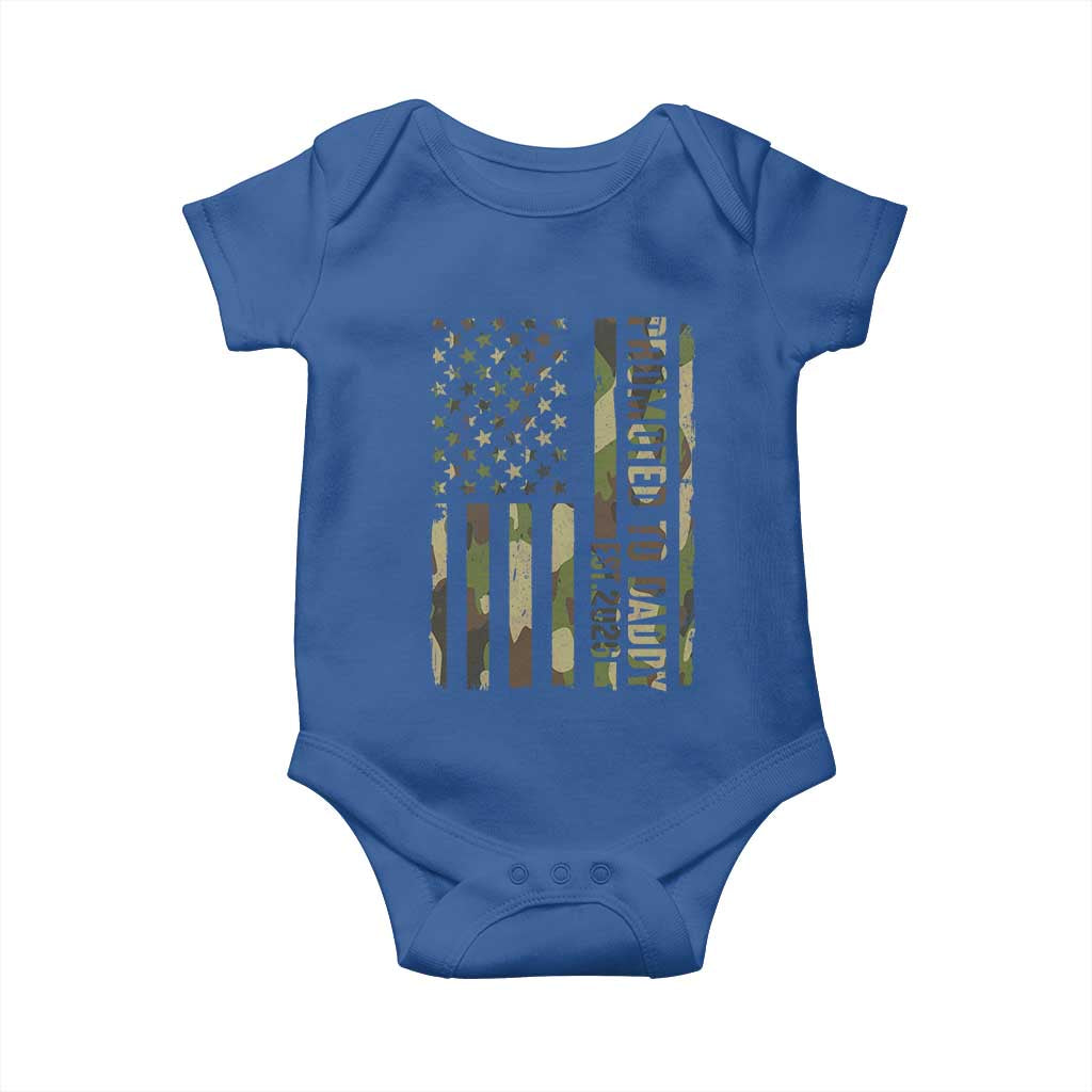 Camouflage Patriotic Dad 2026 Baby Onesie USA Flag New Father Announcement