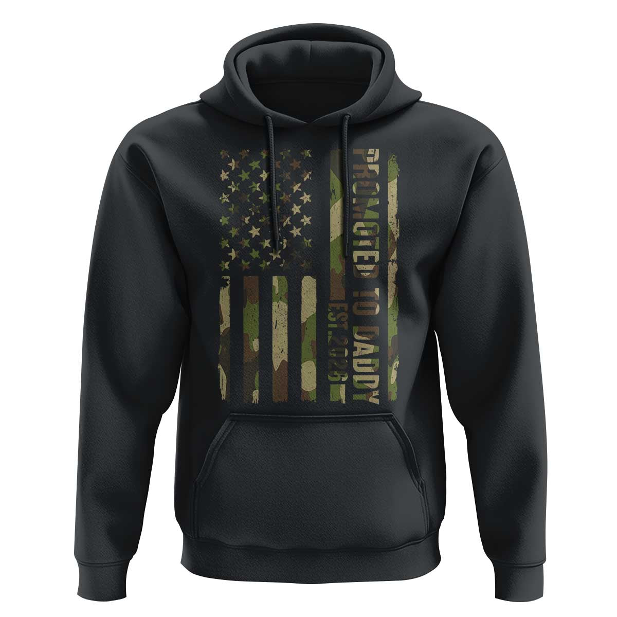Camouflage Patriotic Dad 2026 Hoodie USA Flag New Father Announcement