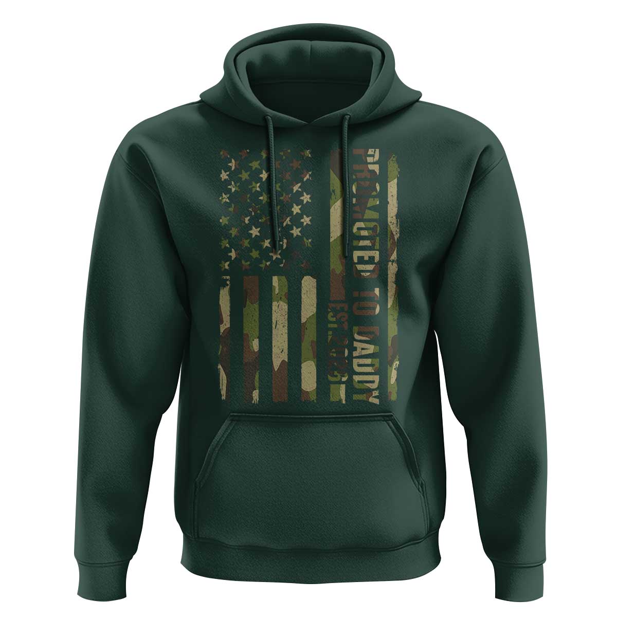 Camouflage Patriotic Dad 2026 Hoodie USA Flag New Father Announcement