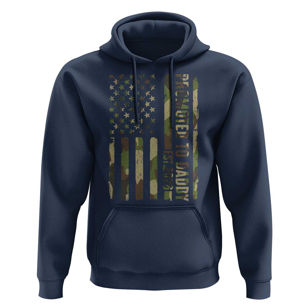 Camouflage Patriotic Dad 2026 Hoodie USA Flag New Father Announcement