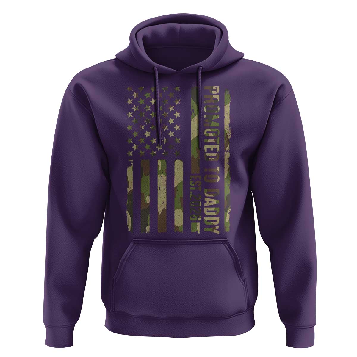 Camouflage Patriotic Dad 2026 Hoodie USA Flag New Father Announcement