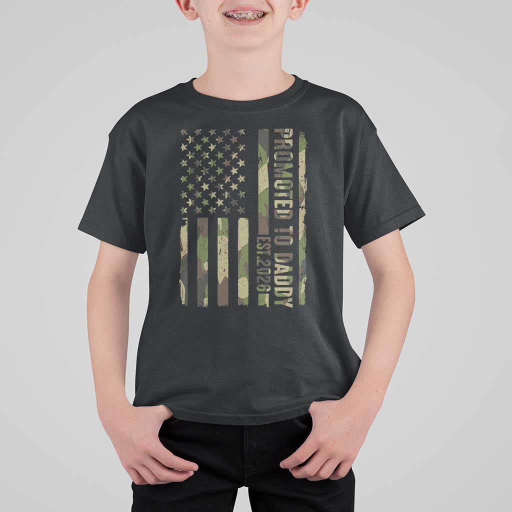 Camouflage Patriotic Dad 2026 T Shirt For Kid USA Flag New Father Announcement