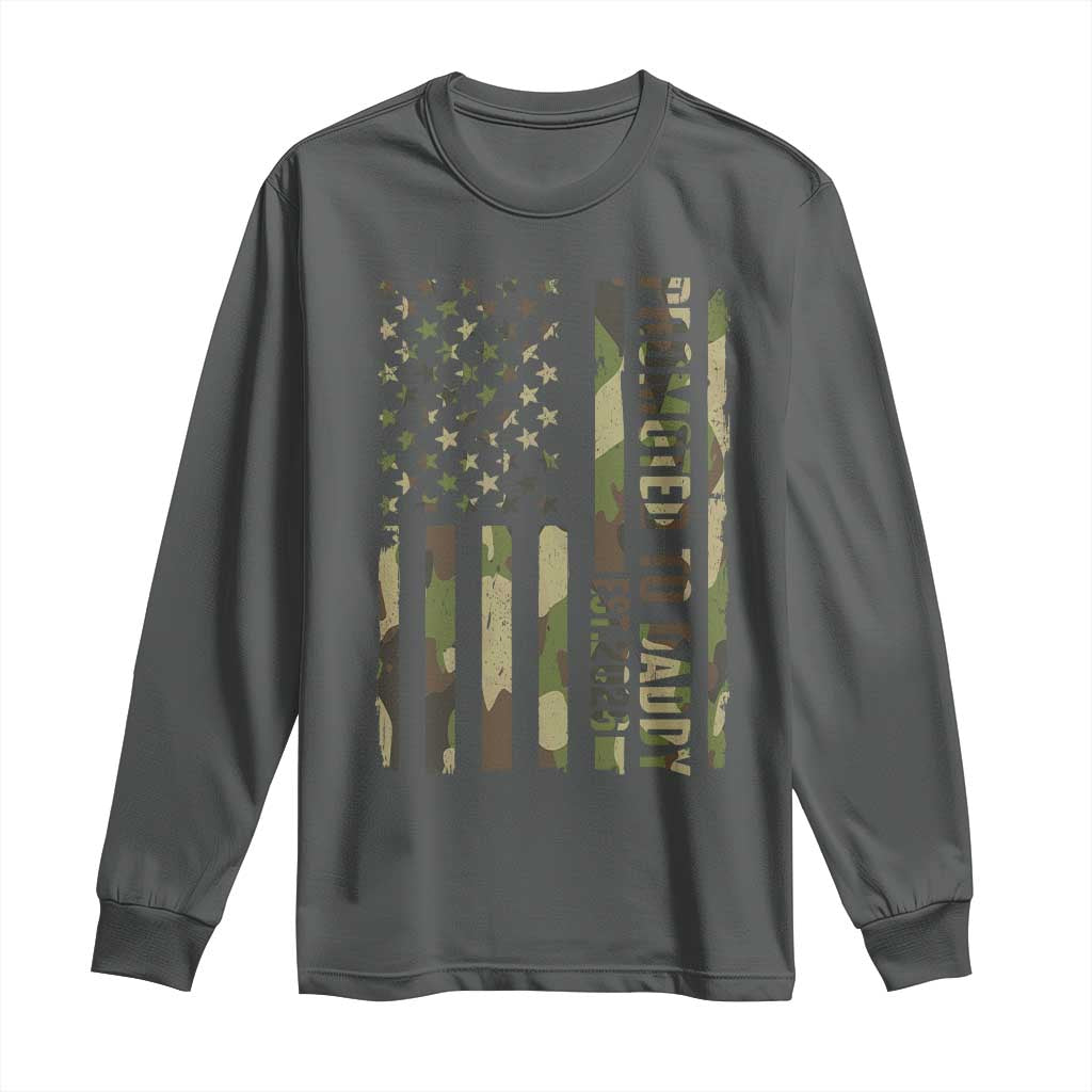 Camouflage Patriotic Dad 2026 Long Sleeve Shirt USA Flag New Father Announcement
