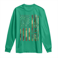 Camouflage Patriotic Dad 2026 Long Sleeve Shirt USA Flag New Father Announcement