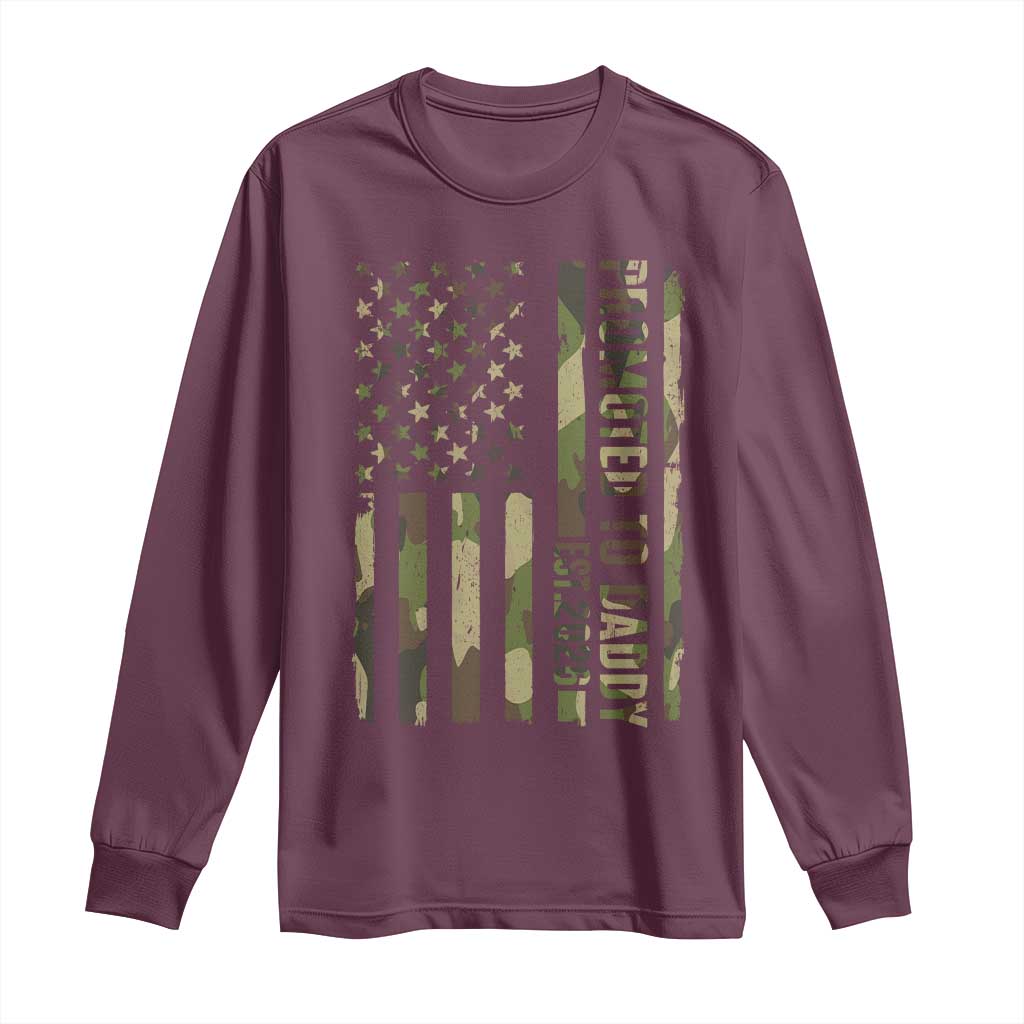Camouflage Patriotic Dad 2026 Long Sleeve Shirt USA Flag New Father Announcement