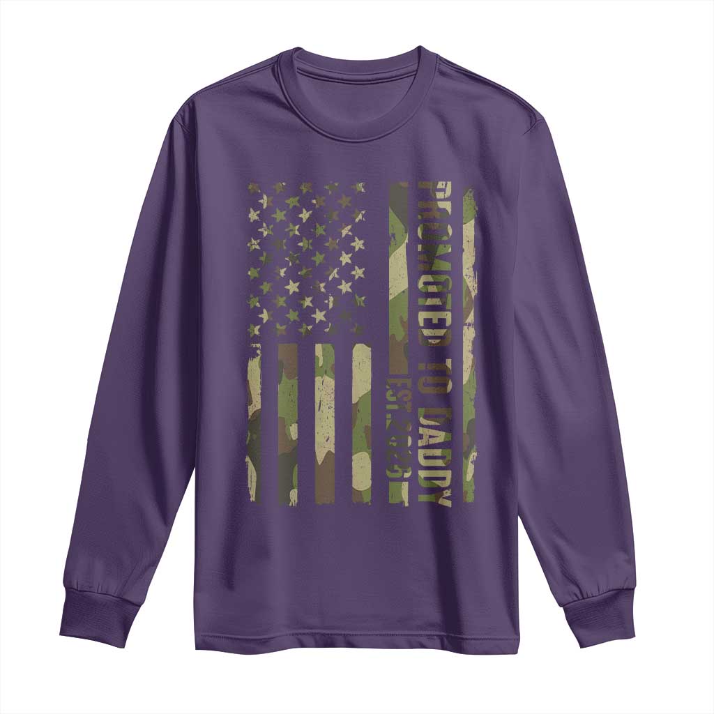 Camouflage Patriotic Dad 2026 Long Sleeve Shirt USA Flag New Father Announcement