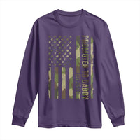 Camouflage Patriotic Dad 2026 Long Sleeve Shirt USA Flag New Father Announcement