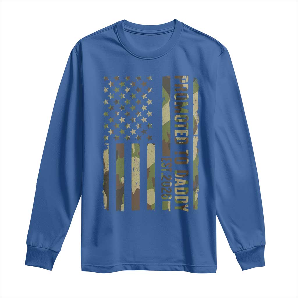 Camouflage Patriotic Dad 2026 Long Sleeve Shirt USA Flag New Father Announcement