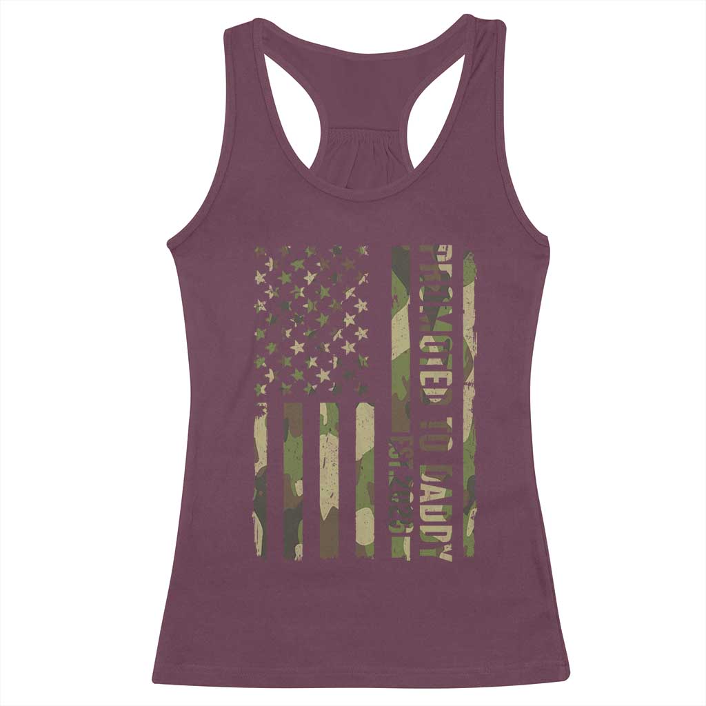 Camouflage Patriotic Dad 2026 Racerback Tank Top USA Flag New Father Announcement